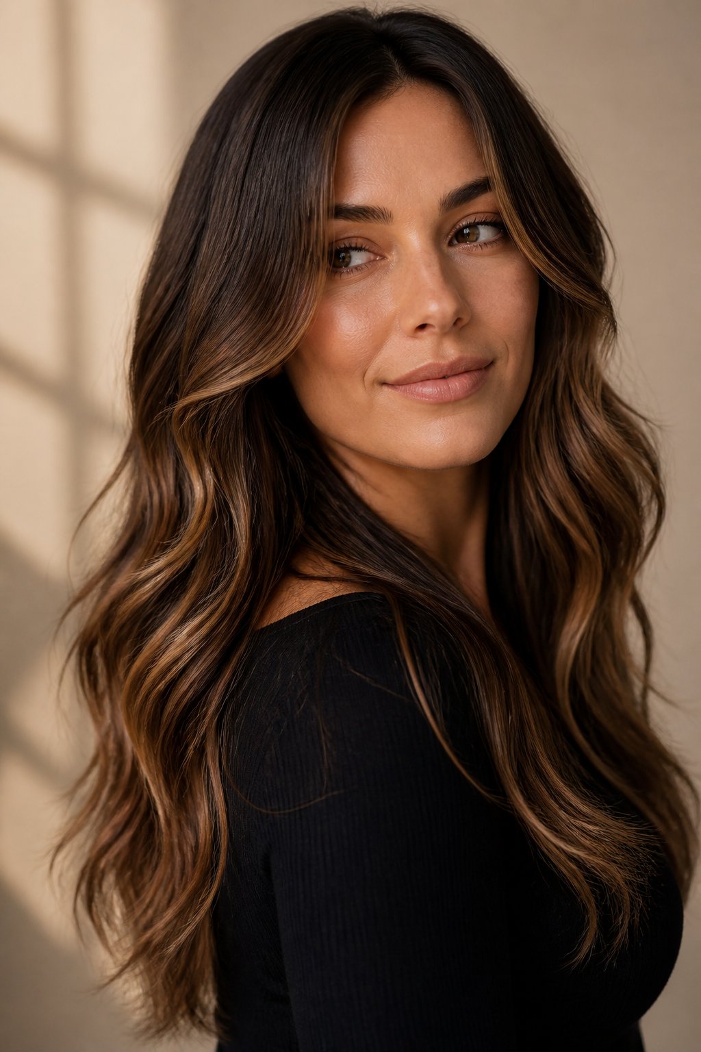 mocha brown balayage on brunette hair