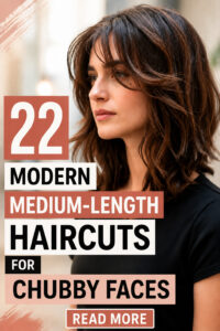 22 Modern Medium-Length Haircuts for Chubby Faces