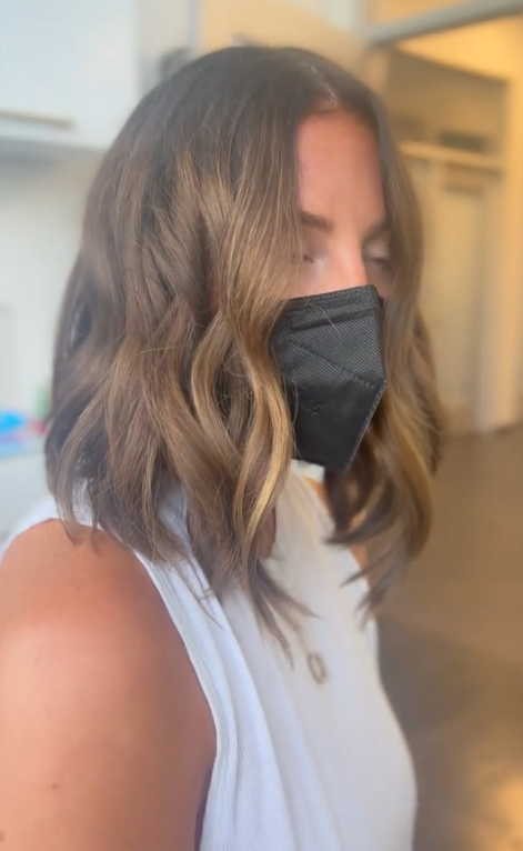 Angled lob haircut for chubby faces