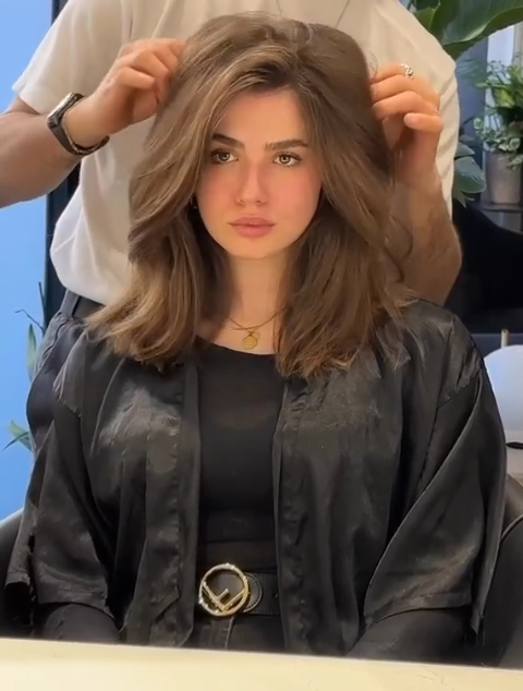 Soft Layered Lob for Chubby Faces