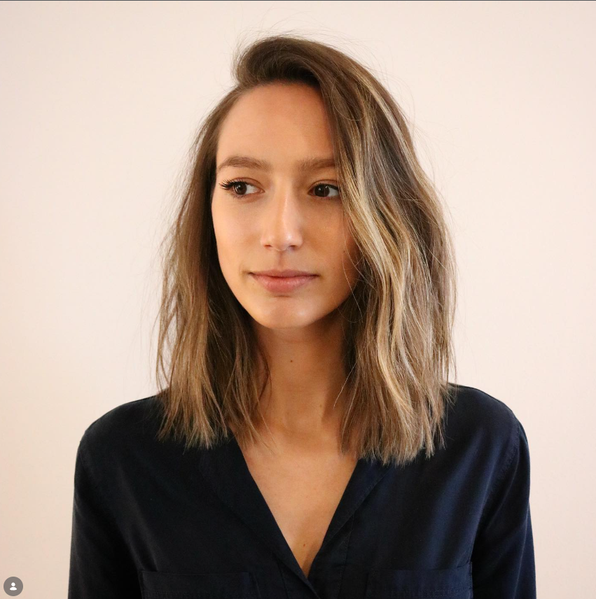 Long Bob with Deep Side Part for Chubby Faces