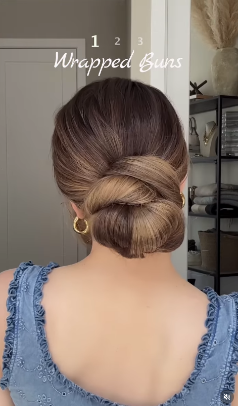 Voluminous low bun hairstyle for an elegant old money look