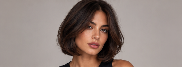 Realistic AI female image matching the brunette italian bob.