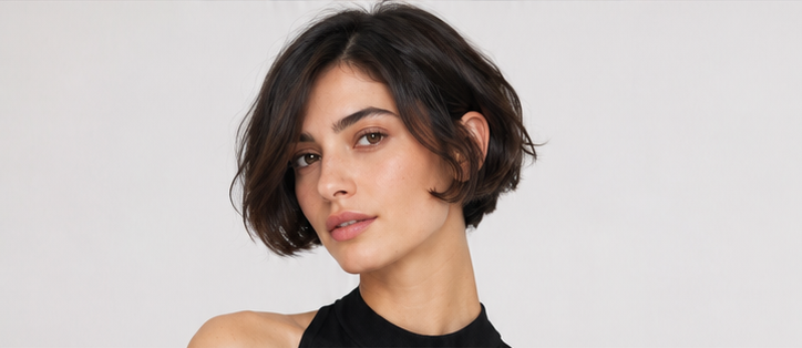 Realistic AI female image matching the short italian bob.