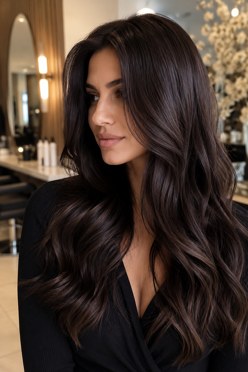 Rich espresso brunette is a deep, dark brown shade that looks sleek and sophisticated, perfect for anyone who loves a polished look.