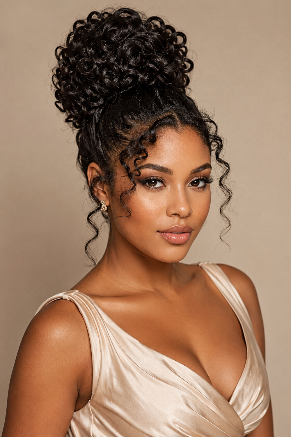 18. Curly Weave Bun