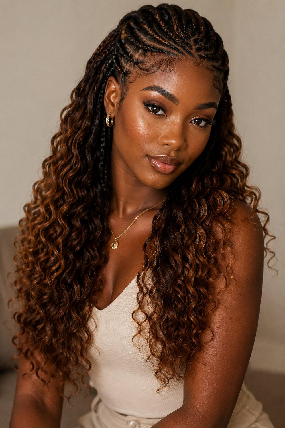 29. Curly Weave Half Braided