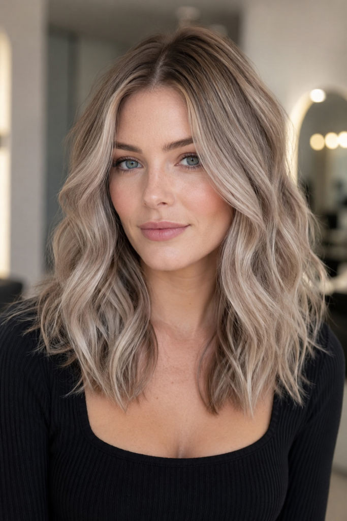 Frosted tips lighten just the ends for a subtle accent, best for a low-commitment way to try blonde on any face shape or hair length. 