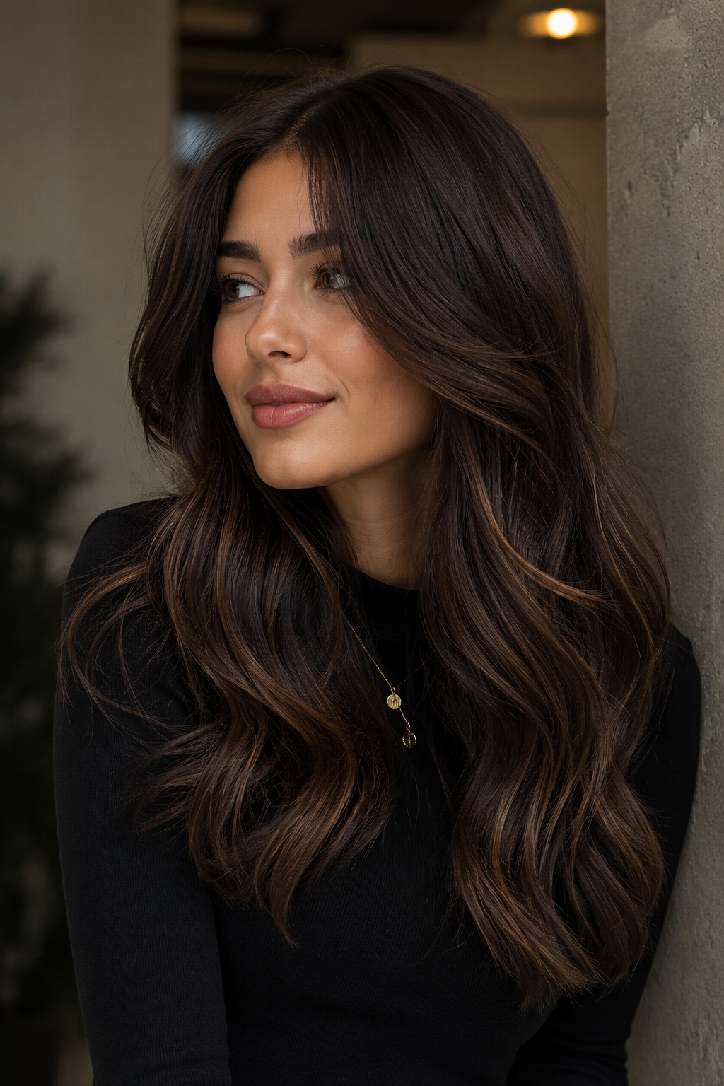 Mocha brunette is a rich, chocolate-brown shade with a soft, coffee-inspired tone that looks glossy, elegant, and timeless.
