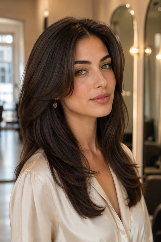 Layers beginning near the cheekbones create definition and immediately brighten the center of the face.