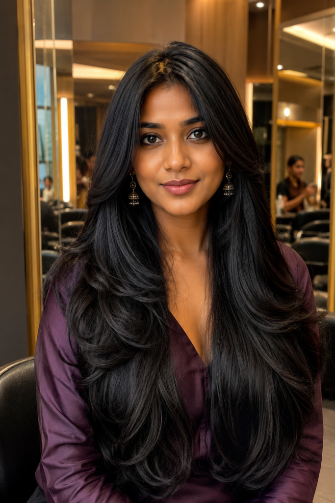 Thick hair benefits from front layering that removes heaviness and improves natural movement.