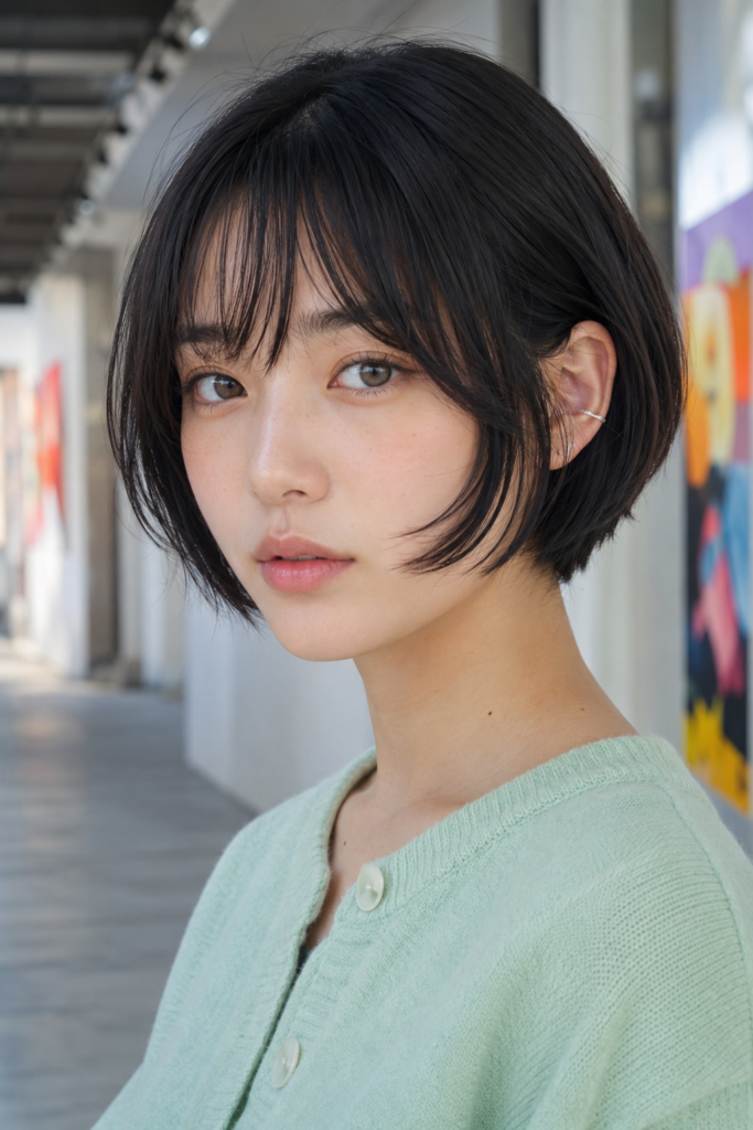 Light front sections can make a clean short bob feel softer and more modern.