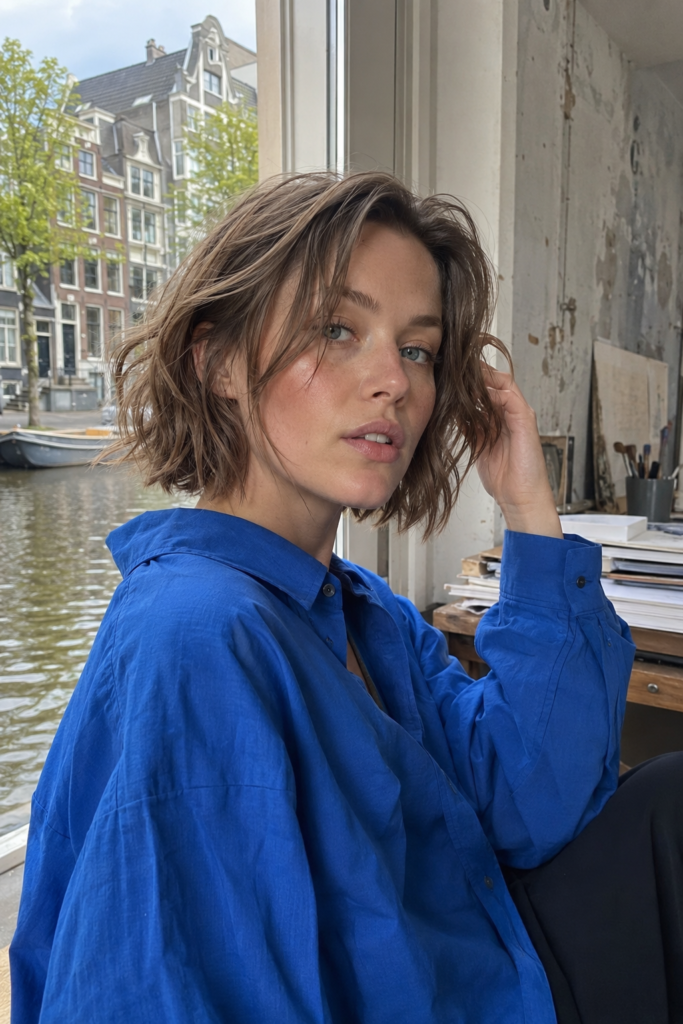 Choppy face-framing pieces deliver visible separation and a relaxed, fashion-forward texture.