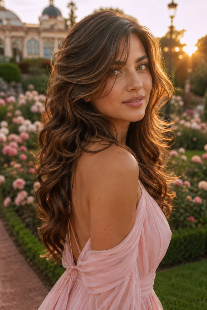 Loose waves reveal the dimension of face-framing sections and create a romantic finish.