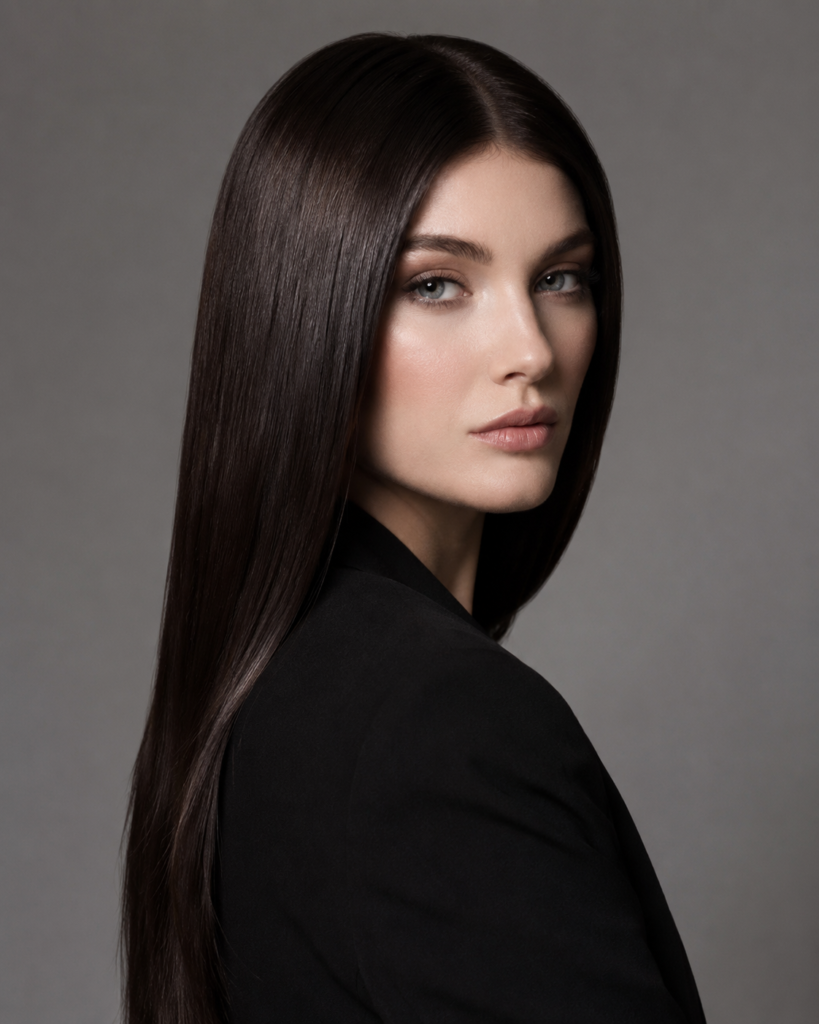 Dark chocolate brown takes the warmth of traditional chocolate shades and deepens it closer to black, without losing that signature richness.
