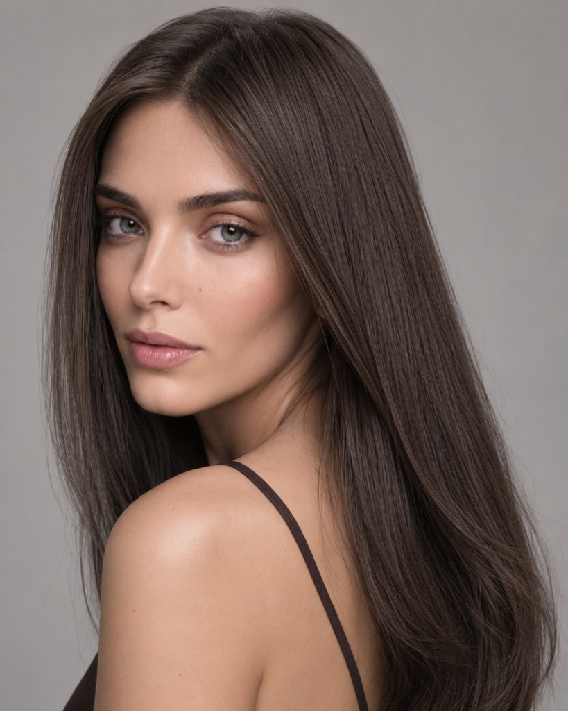 While most chocolate brown shades lean warm, a cool-toned version offers a sophisticated alternative for those who prefer ash-based tones.
