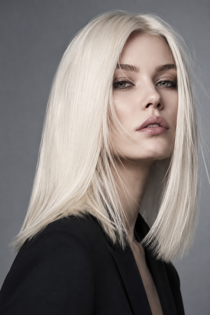 Platinum is the boldest shade here, best for fair, cool-toned skin and oval or heart-shaped faces.