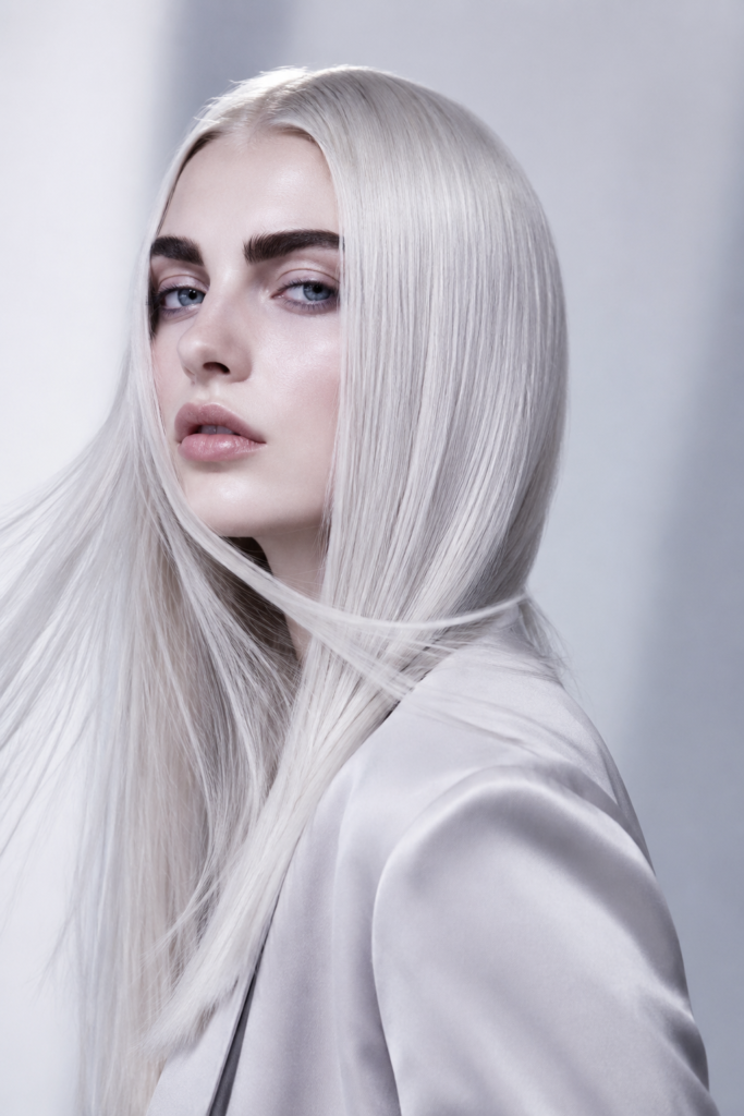 Icy blonde is an ultra-cool, silvery shade for fair skin with pink or cool undertones.