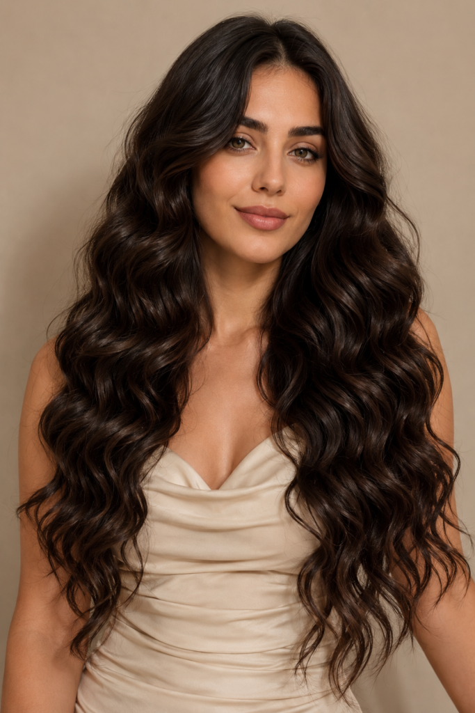 Deep wave weaves offer looser, S-shaped curls that appear more relaxed than tighter curl patterns.