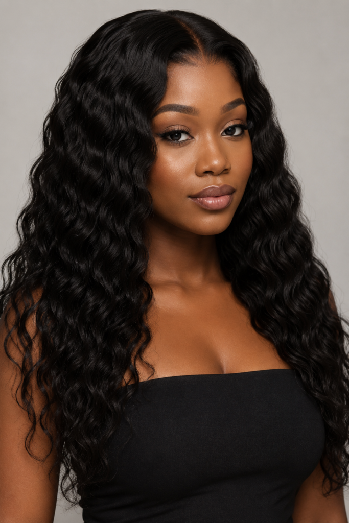 Water wave weaves offer soft, flowing curls resembling ocean ripples. 