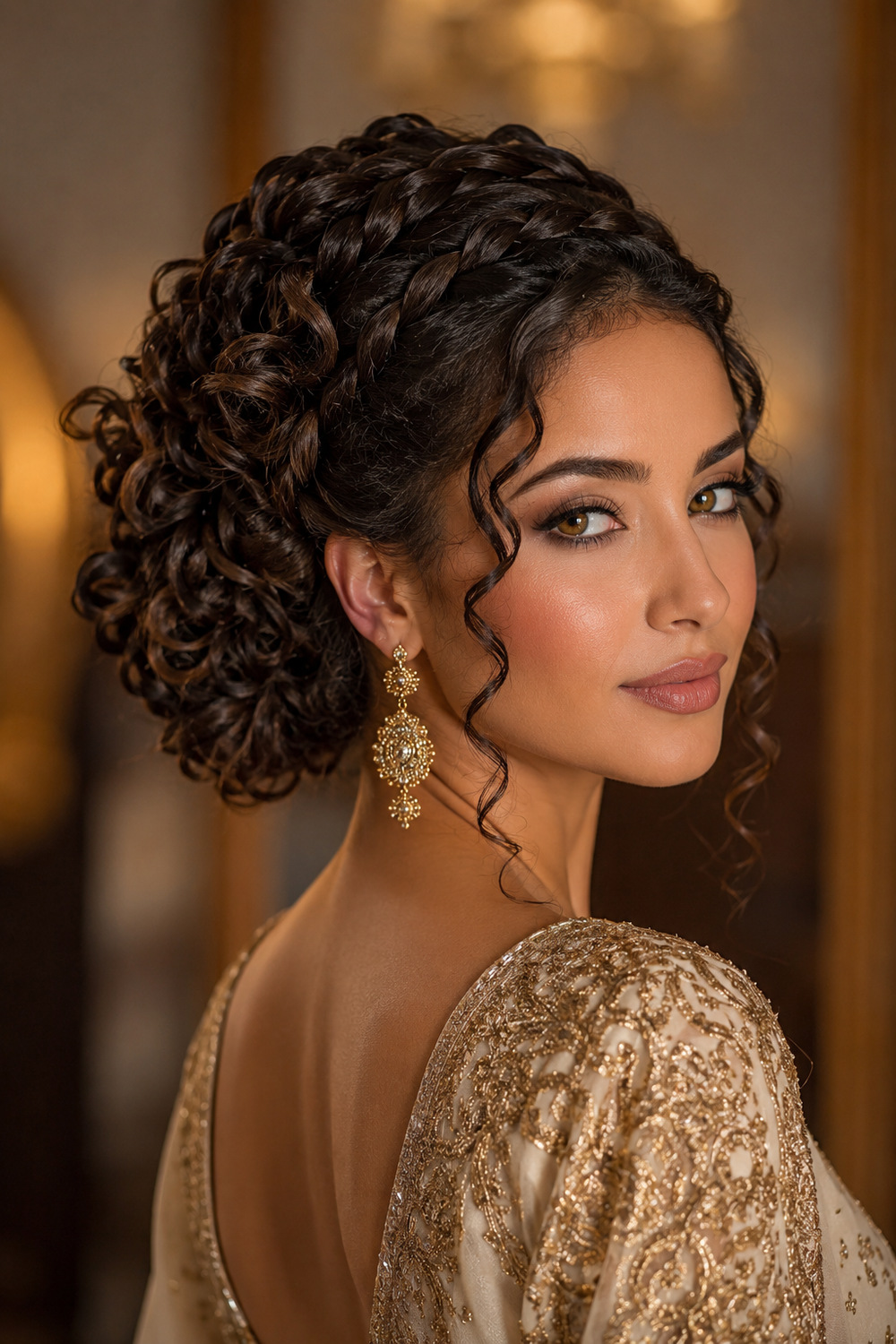 Braided Curly Updo hairstyle