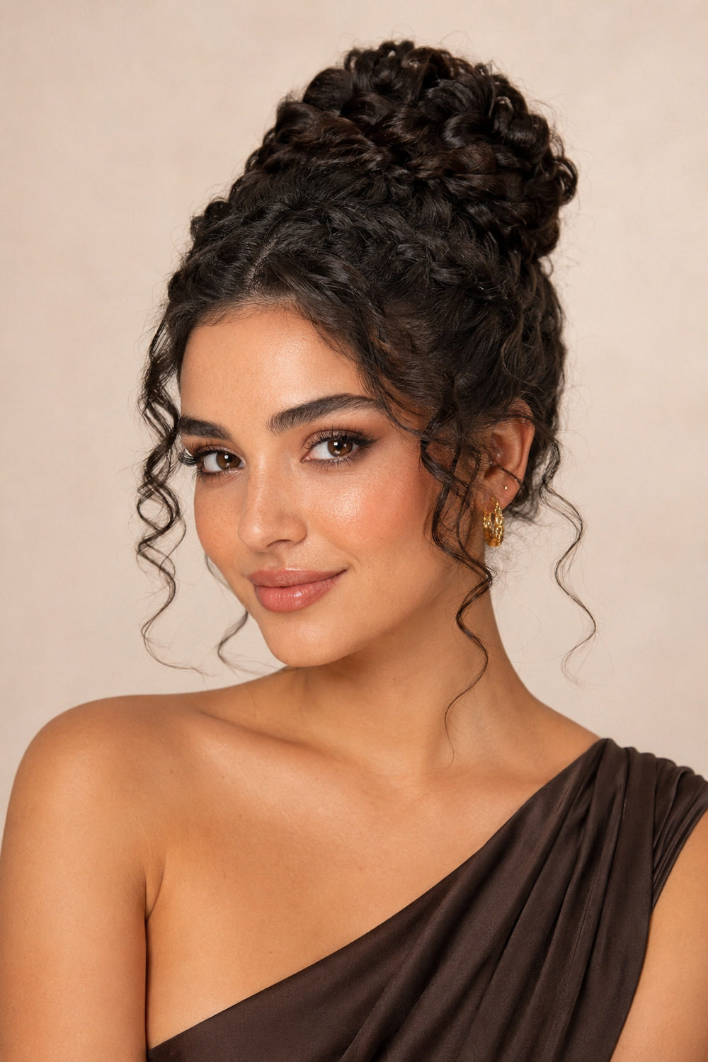 Curly Braided Bun hairstyle