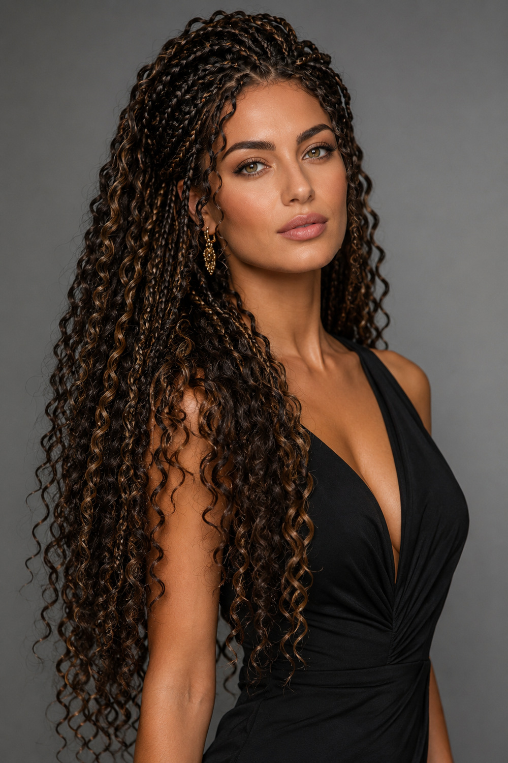 Curly Braided Extensions hairstyle