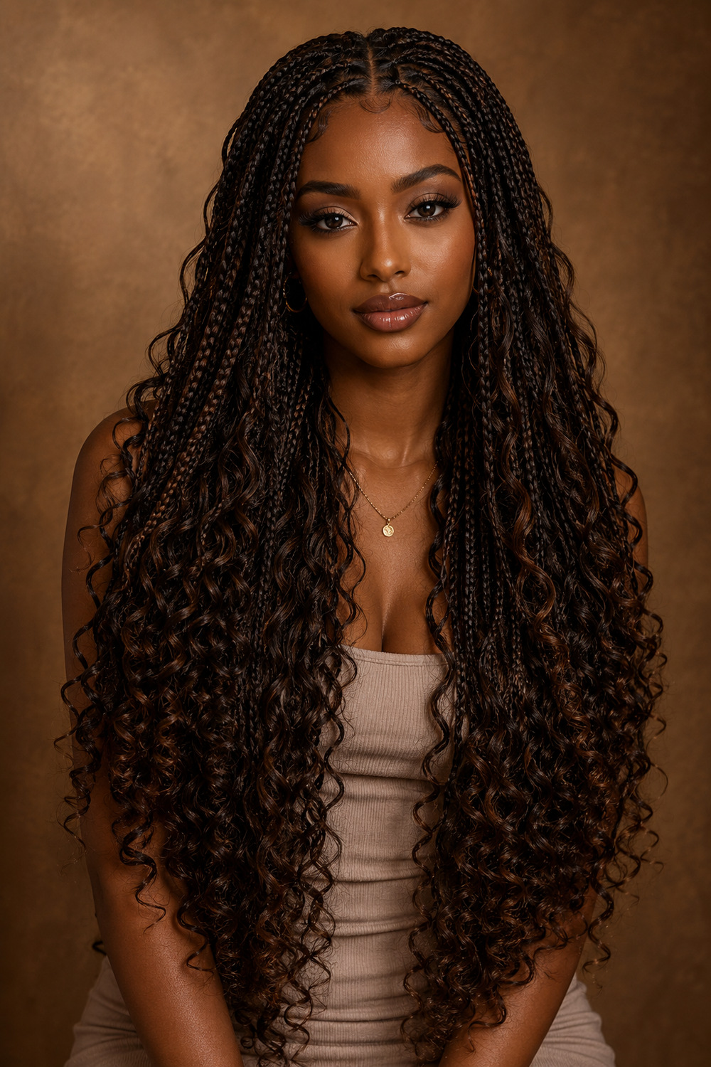 Curly Braided Long Style hairstyle
