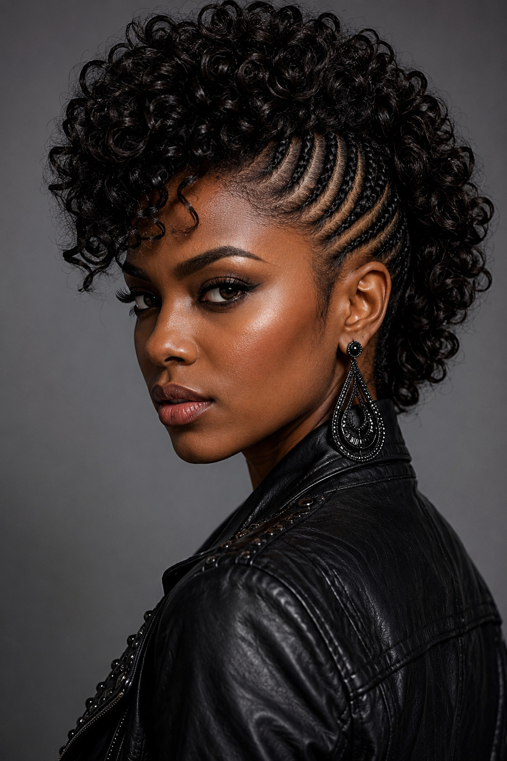 Curly Braided Mohawk hairstyle