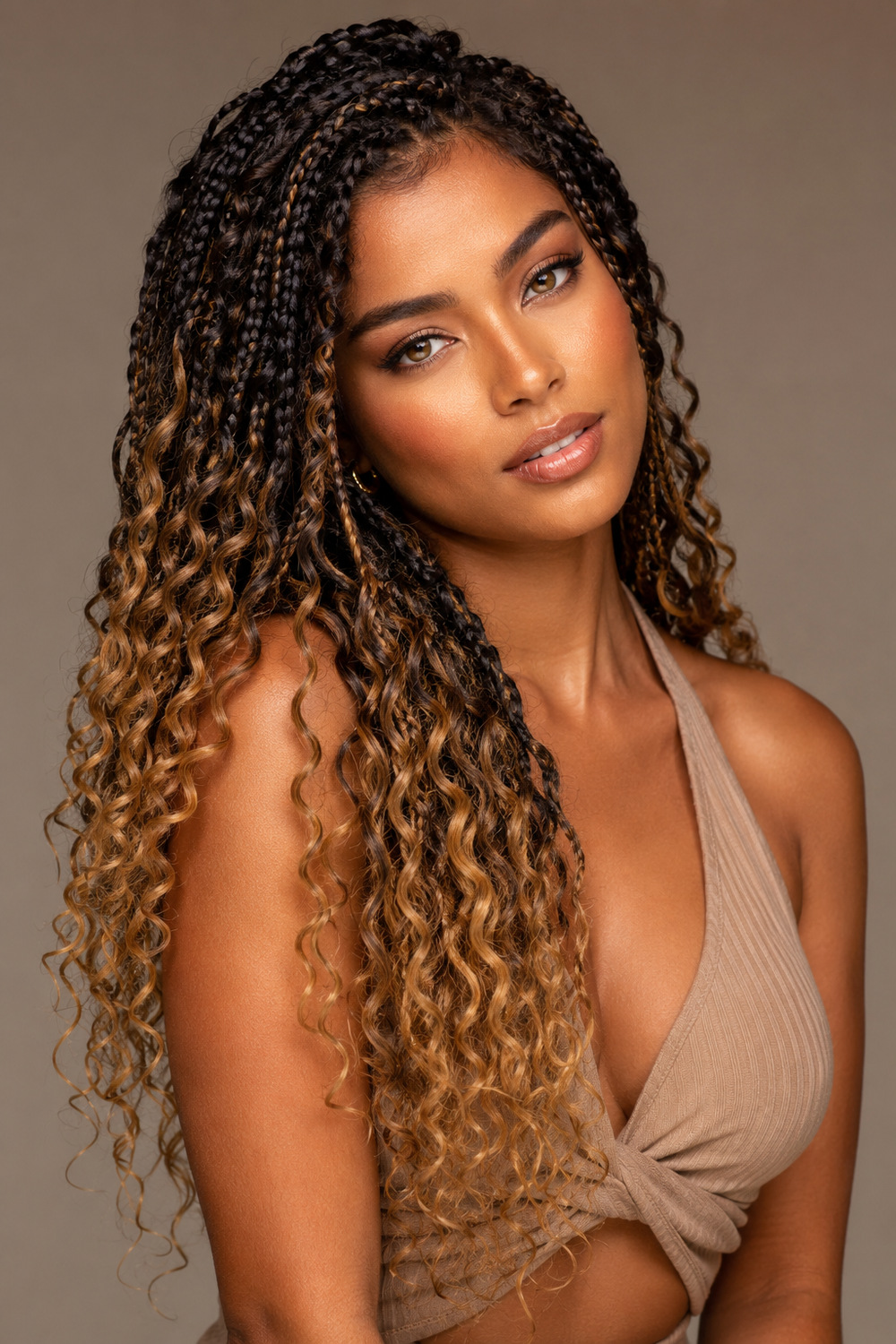 Curly Braided Ombre hairstyle
