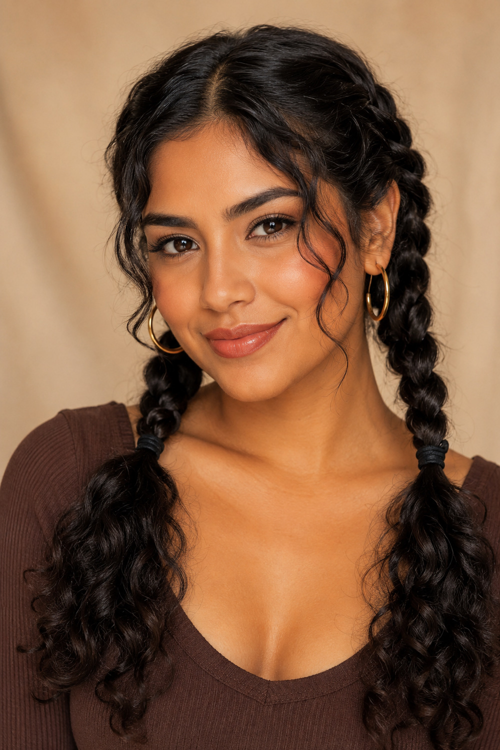 Curly Braided Pigtails hairstyle
