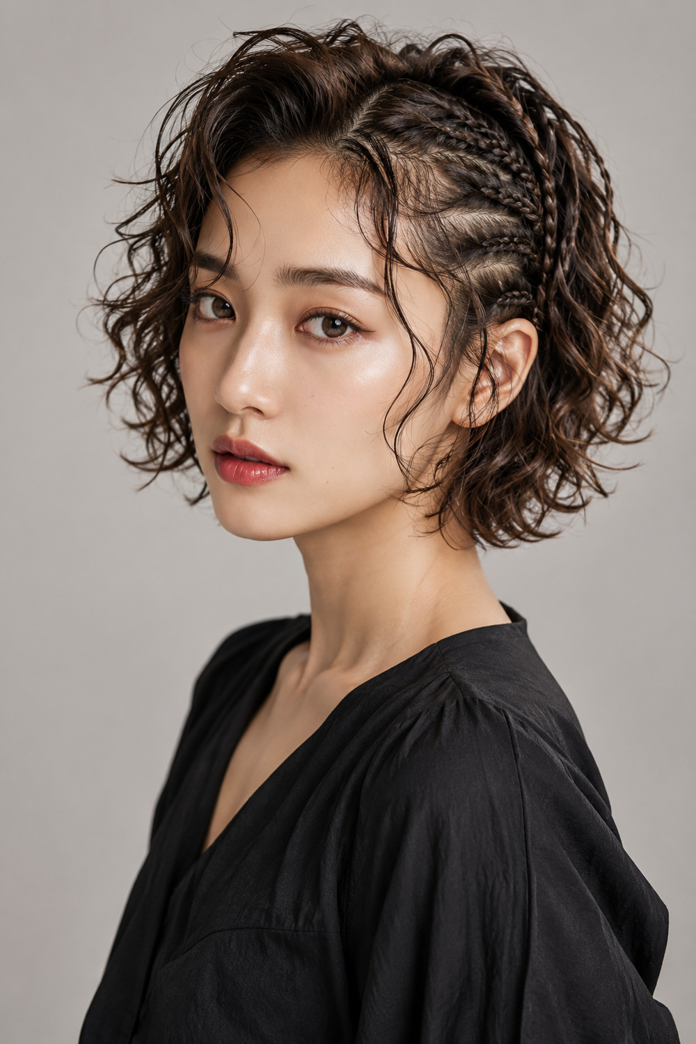 Curly Braided Short Style hairstyle