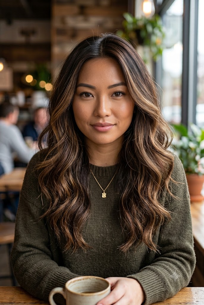 Dark teddy bear bronde offers a richer, deeper take on the trend, ideal for brunettes who want dimension without going too light.