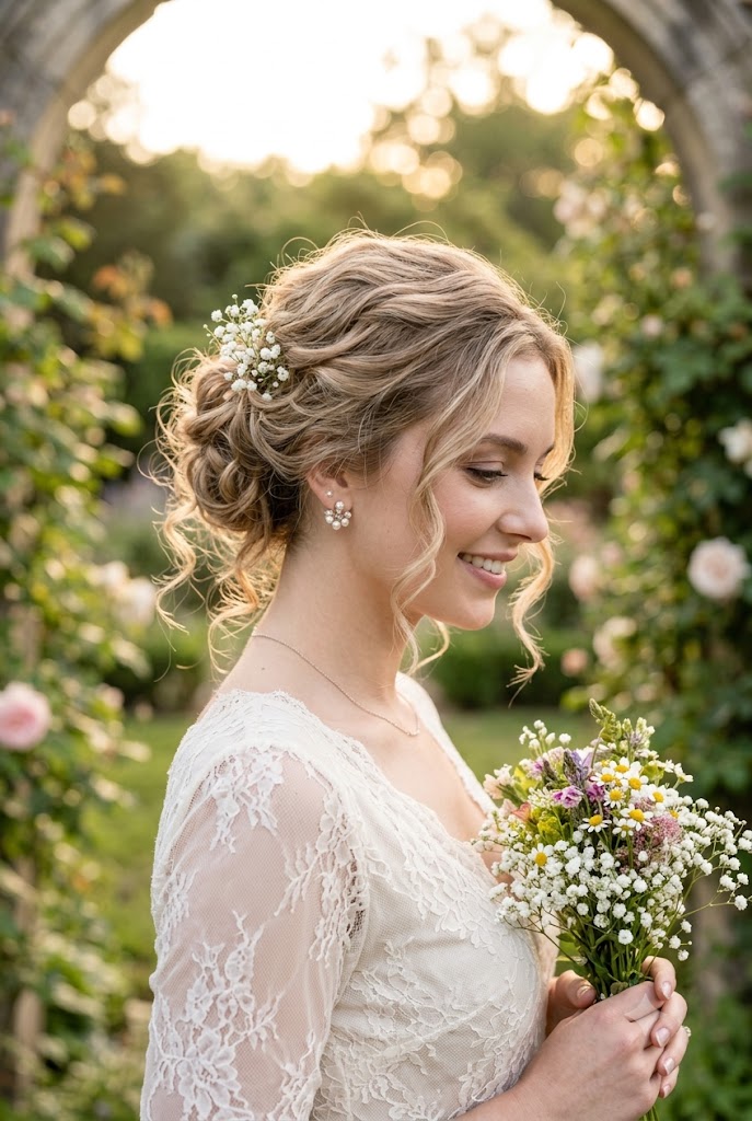 The romantic messy bun is perfect for anyone who wants an effortlessly elegant hairstyle.