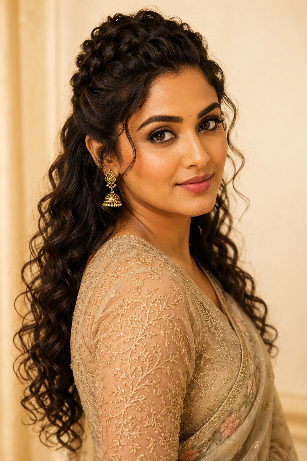 Half-Up Curly Braid hairstyle