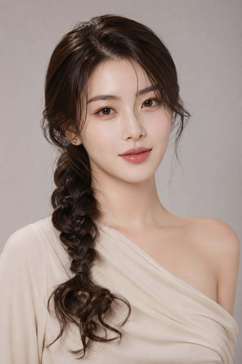 Side Braid with Curly Tail hairstyle