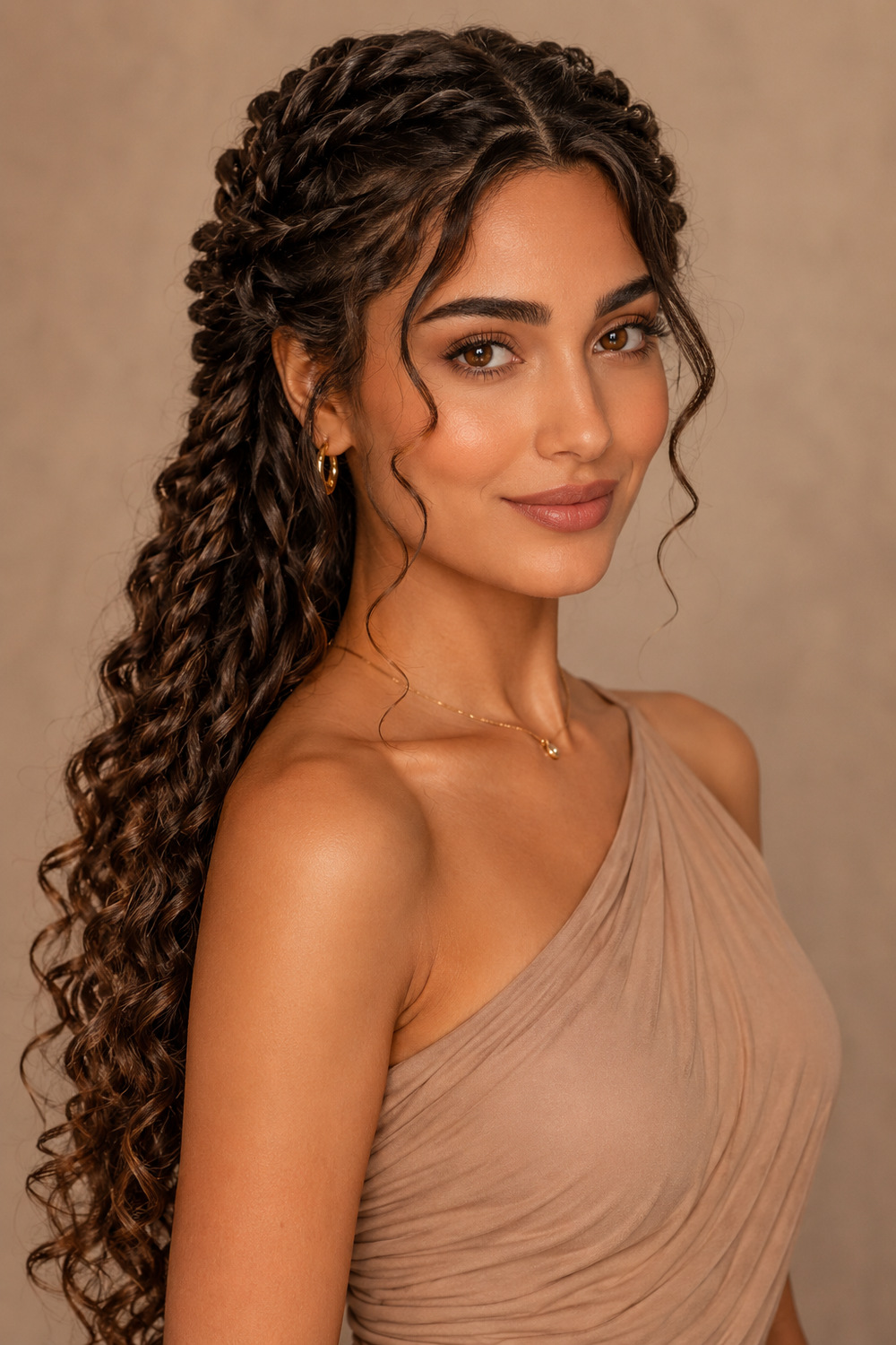 Twisted Braid with Curls hairstyle