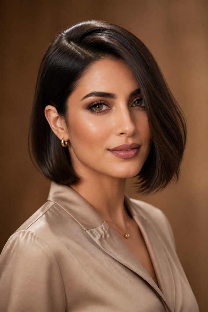 A deep side part immediately adds root volume and creates an elegant, slightly asymmetrical appearance.