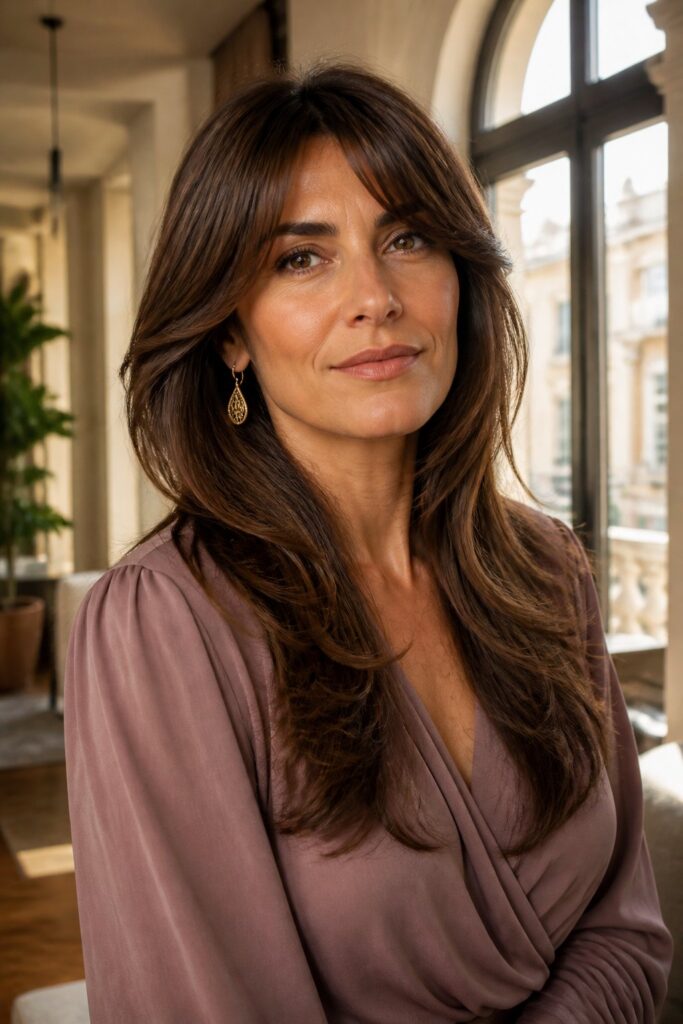 A butterfly haircut can soften the strong angles of a square face.