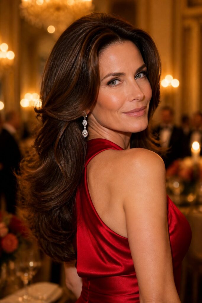 A glamorous blowout is one of the most beautiful ways to style butterfly layers.