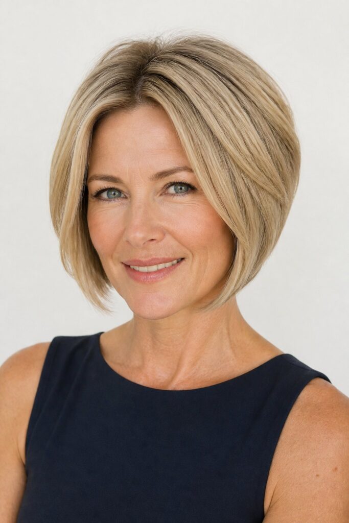 A stacked bob uses shorter layers at the back to create fullness and volume.
