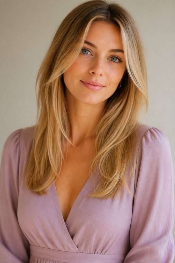 Fine hair benefits from long, restrained layers that create movement without sacrificing the bottom line.