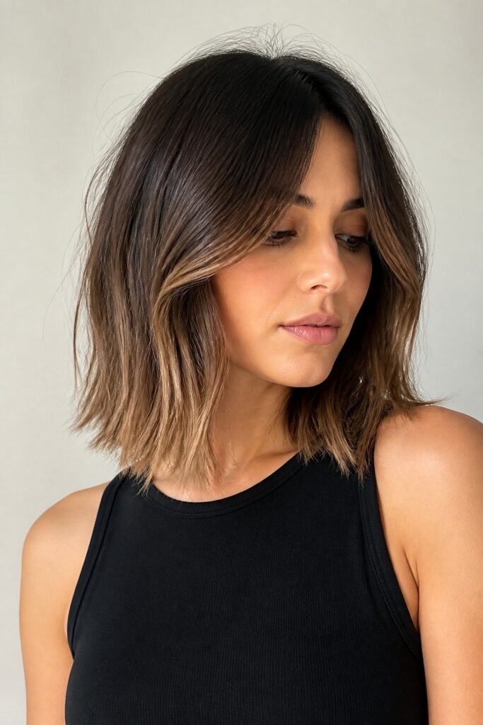Subtle ombre creates a soft transition from your natural root color to a slightly lighter shade at the ends.