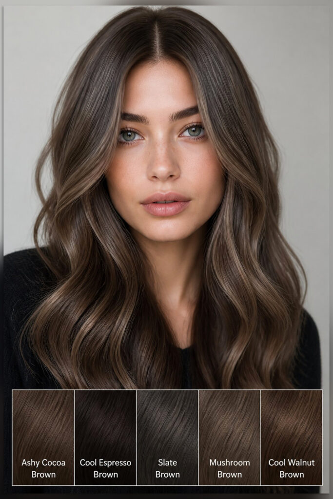 Regardless of how fair or deep your skin is, if you lean cool-toned, these ash and neutral-based light browns will flatter you the most.