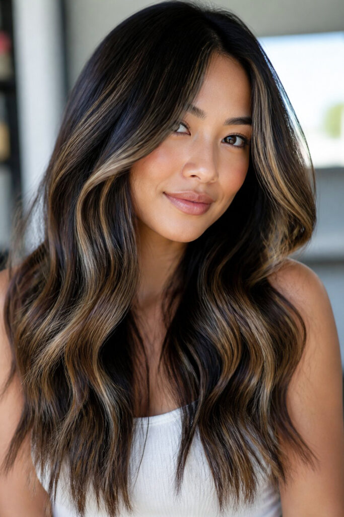 Balayage and color melts work beautifully on thick hair.