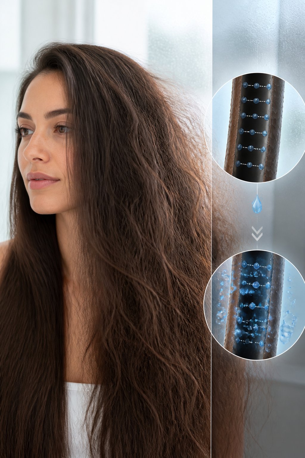 Your hair contains hydrogen bonds that help hold each strand in its current shape.