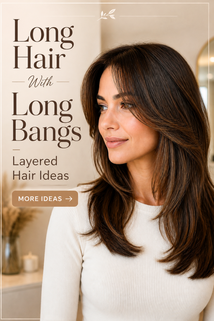 Long Hair With Long Bangs: 12 Styles by Length, Parting & Texture