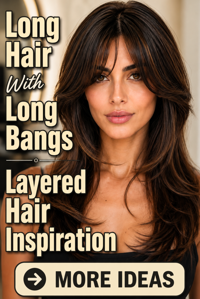 Long Hair with Long Bangs – 8 Soft Layered Hairstyle Ideas Long Hair With Long Bangs – Layered Hair Inspiration