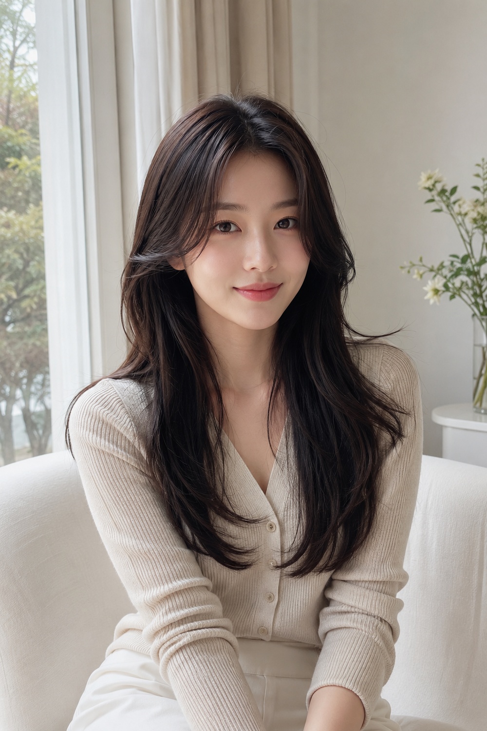 Korean Long Layers, matching the hairstyle described in this section.