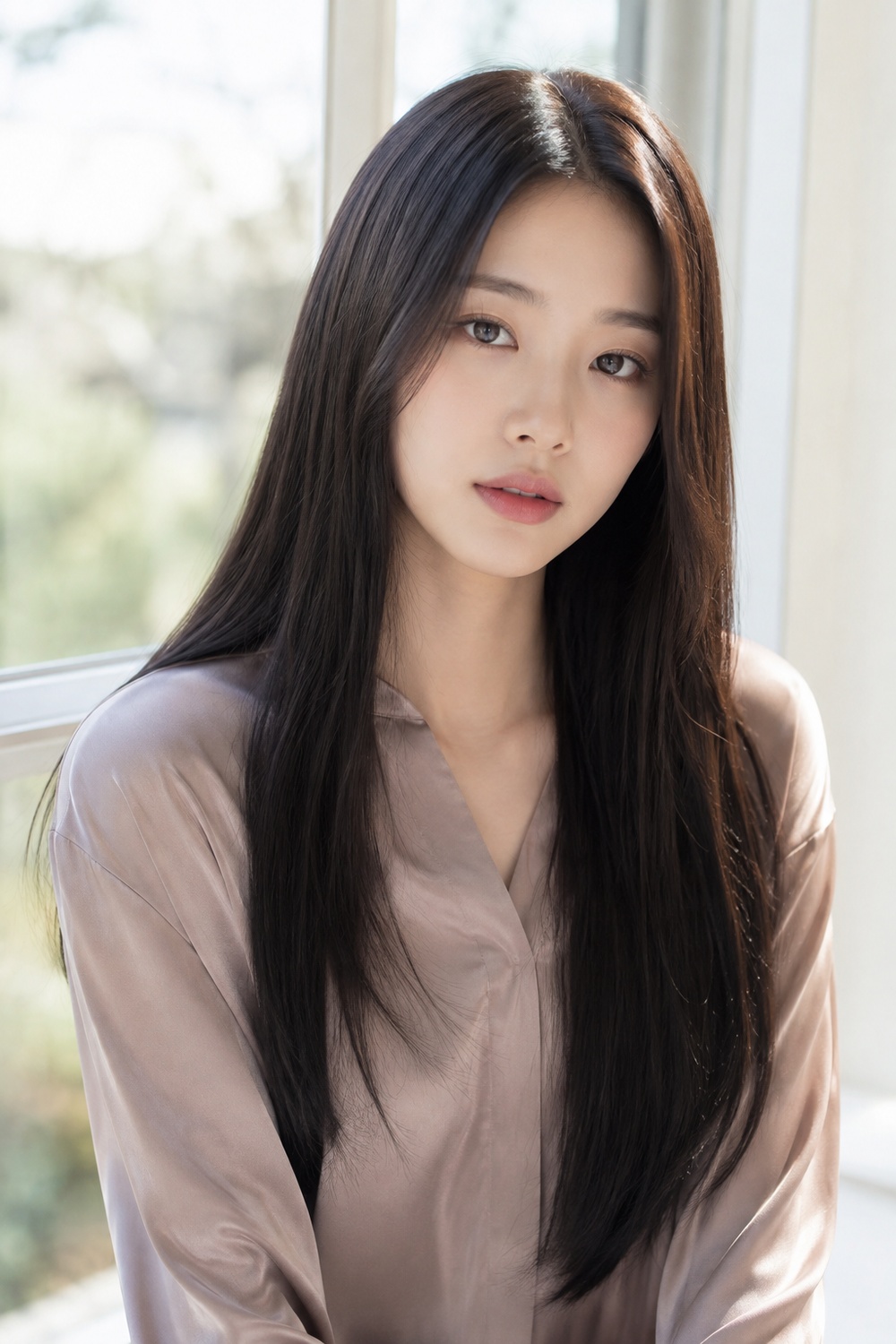 Middle Part Long Hair (Korean Straight), matching the hairstyle described in this section.